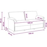 SOFA za 3 osobe Tirkizna 198 x 83 x 95 cm Baršun - Tirkizna 3-sjedalna (180 cm) | shoptok.hr