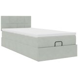  Okvir kreveta s madraca svijetlosivi 90x200cm baršunasti | shoptok.hr
