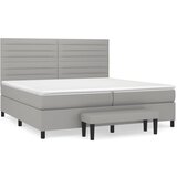 Maison Chic Box spring postelja - Vzmetna postelja z vzmetnico svetlo siva 200x200 cm blago SL19483, (21893226) | Shoptok.si