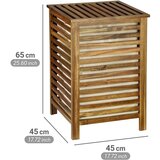 Wenko Drvena košara za rublje u tamnoj prirodnoj boji 56 l Fondi – | shoptok.hr