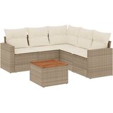  6-dijelni set vrtnih sofa s jastucima bež od poliratana | shoptok.hr