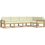 vidaXL Zunanja garnitura za sedenje 4 pcs Bela in krem Poliester, (5000282209) | Shoptok.si