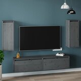 vidaXL Stenska omarica 2 kosa siva 30x30x80 cm trdna borovina | Shoptok.si