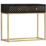  Konzolni stol crno-zlatni 90 x 30 x 75 cm masivno drvo manga | shoptok.hr