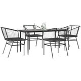 vidaXL 5-dijelni vrtni blagovaonski set s jastucima od crnog | shoptok.hr