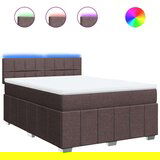 vidaXL Box spring postelja z vzmetnico temno rjava 160x200 cm blago, (21321332) | Shoptok.si