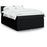 vidaXL Krevet s oprugama i madracem crni 140x200 cm od tkanine | shoptok.hr
