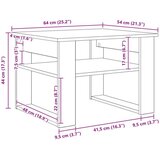  Klubska miza Sonoma hrast 64 x 54 x 44 cm Konstruiran les, (5000121156) | Shoptok.si