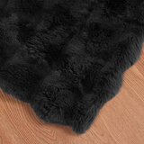  Lažni zec deka 4 pcs Crna 150 x 220 cm Poliester | shoptok.hr