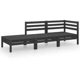  Vrtna sedežna garnitura 3-delna črna trdna borovina, (20675290) | Shoptok.si