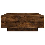 vidaXL Stolić za kavu s LED svjetlima boja dimljenog hrasta 80x80x31cm | shoptok.hr