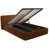 Makamii Tapecirani bračni krevet s prostorom za odlaganje s podnicom 140x200 cm boje terakote Kiana – | shoptok.hr