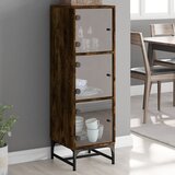  Visoka komoda sa staklenim vratima boja hrasta 35 x 37 x 120 cm Cijene