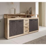 MID.YOU ŠIROKA KOMODA, antracit, barve hrasta | Shoptok.si