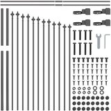  Vrtna Ograda 2 pcs Siva 170 x 140 cm Čelik s prahom premazan | shoptok.hr