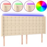  the living store led posteljno vzglavje krem 163x16x118/128 cm blago - led vzglavje, (21502595) | Shoptok.si