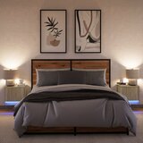  Zidni noćni ormarići s LED svjetlima 2 kom boja hrasta sonome Smeđa | Shoptok.si