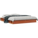 vidaXL Posteljni okvir voščeno rjav 150x200 cm trdna borovina Cene