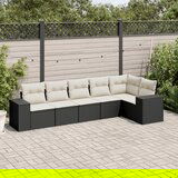 vidaXL 6-dijelni set vrtnih sofa s jastucima crni od poliratana | shoptok.hr