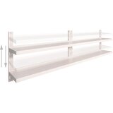  Zidne police s 2 razine 2 kom od nehrđajućeg čelika 300 x 30 cm | Eponuda.ba