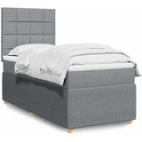  Okvir kreveta s oprugama i madrac svjetlosivi 90x200cm tkanina | shoptok.hr