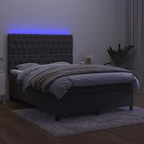  box spring s madracem LED tamnosivi 140x190 cm baršun | shoptok.hr
