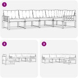  Set vanjskih sofa 5 kom. Prirodna i svijetlo siva Smeđa 327 x 168,5 x 73 cm | shoptok.hr