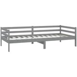  Dnevni ležaj s madracem 90 x 200 cm sivi od masivne borovine | shoptok.hr