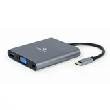 Gembird Adapter USB-C 6-v-1 USB, HDMI, VGA, PD, čitalec kartic + audio, (20441977)