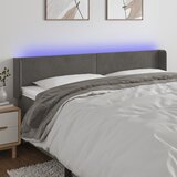 vidaXL LED posteljno vzglavje temno sivo 183x16x78/88 cm žamet Cene