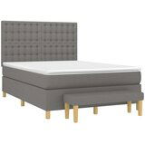  Box spring posteljni z vzmetnico temno siv 140x190 cm blago, (20739817) | Shoptok.si