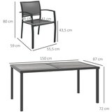  Vrtni namještaj vrtna sjedeća garnitura 1 stol 4 stolice 150 x 87 x 72 cm siva | shoptok.hr