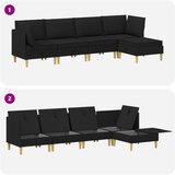  Modularni set sofe sa skladištem 5 pcs Crna Tkanina | Eponuda.ba