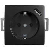 Quadra vtičnica schuko + usb enojna brez okvirja črna 230V Cene
