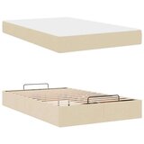 vidaXL Konstrukcija postelje z vzmetnico krema 120 x 190 cm blago | Shoptok.si