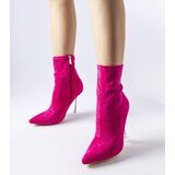 Gemre Pink ankle boots with decorative heel Ferguson | Shoptok.si