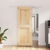  Drsna vrata s kompletom vodil 80x210 cm trdna borovina, (20804524) | Shoptok.si
