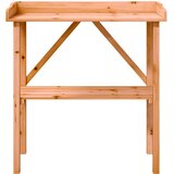  Stol za biljke s policom smeđi 78x38x82,5 cm masivna jelovina | shoptok.hr