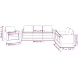  3-dijelni set sofa s jastucima crni od umjetne kože | shoptok.hr