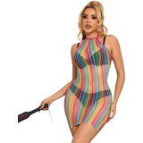 Subblime 952341 - halterneck mrežasta obleka v mavričnih barvah - S-L | Shoptok.si