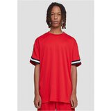 UC Men Men's Oversized Stripes Mesh Tee T-Shirt - Red Cene