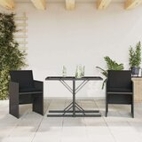  3-dijelni bistro set s jastucima crni od poliratana Cijene