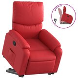 Maison Chic Naslanjač - Relax naslanjač s funkcijo vstajanja rdeče umetno usnje, (22042210) Cene