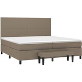  Krevet s oprugama i madracem smeđesivi 200x200 cm od tkanine | shoptok.hr