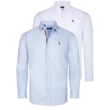 Dewberry DUAL SET G674 MENS SHIRTS-WHITE-LIGHT BLUE | shoptok.hr