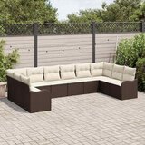  Sjedeća garnitura za vrt Smeđa 344 x 177,5 x 85 cm poliratan | shoptok.hr