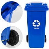  Set od 4 kante za otpad, 4 × 120 L, plava, zelena, žuta i crna, za papir, staklo, plastiku i miješani otpad, s gumenim kotačima | shoptok.hr