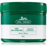 VT COSMETICS VT Cosmetic Cica Mild Toner Pad blazinice za piling lica s umirujućim djelovanjem 60 kom | shoptok.hr
