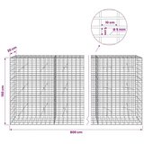  Gabion s žicom debljine 5 mm i mrežom 5x10 cm 800x20x150 cm - 20 cm 150 cm 800 x 230 cm | shoptok.hr