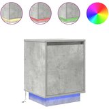  Noćni ormarić s LED svjetlima siva boja betona 38x34x50 cm | shoptok.hr